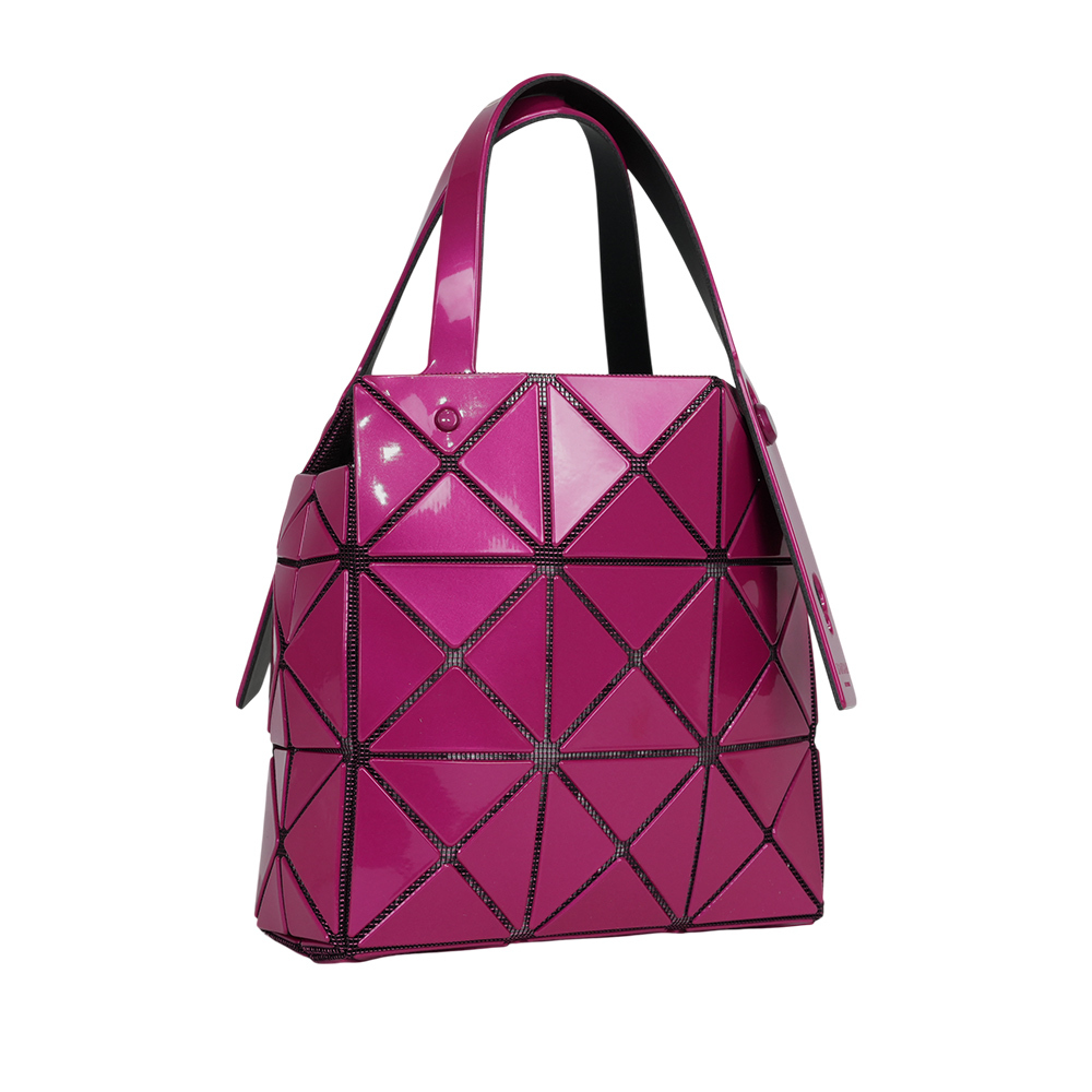 【ISSEY MIYAKE三宅一生】BAO BAO CARAT 3X3 亮面手提小方盒(薔薇紅)AG610 22