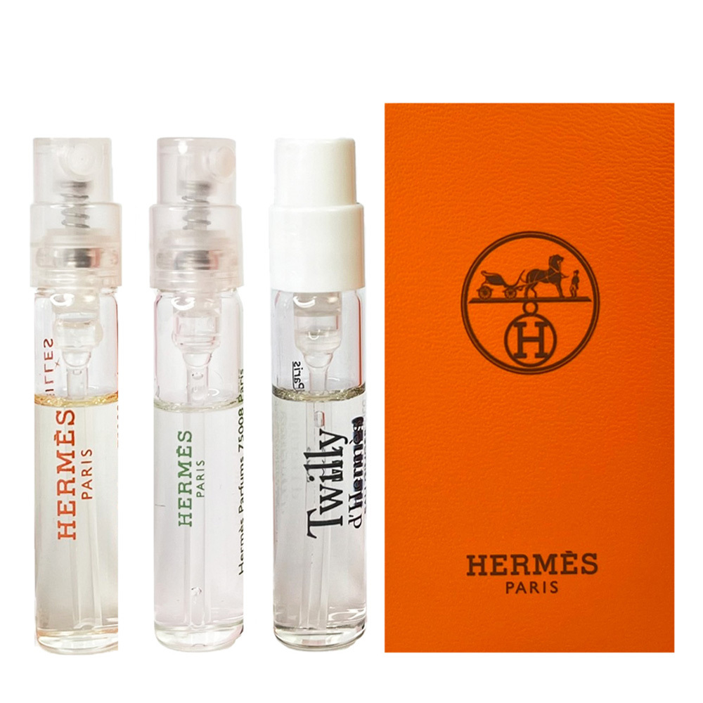 HERMES愛馬仕 香氛針管3件組  (絲巾生薑+紫羅勒+橘采星光) 2ml-H-001