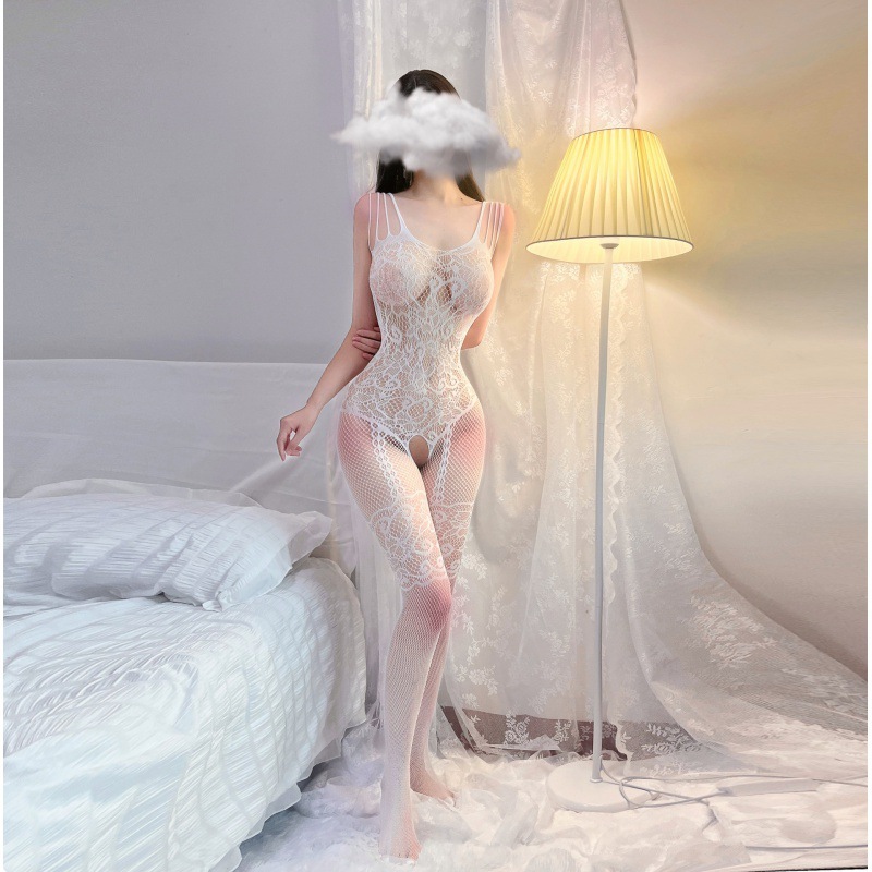 〔歐美風情〕網襪連體性感花邊吊帶內衣