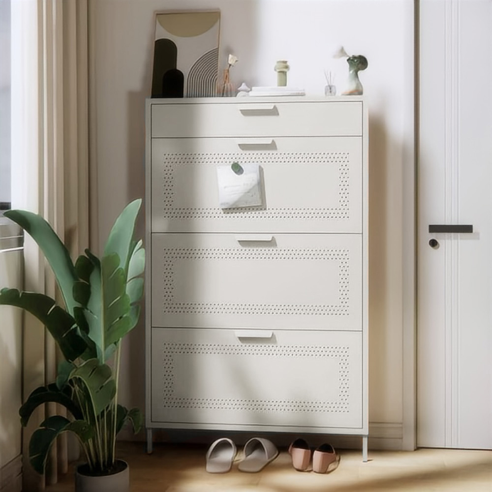 【AOTTO】大容量鐵製三層拉門下掀鞋櫃(TA-701)