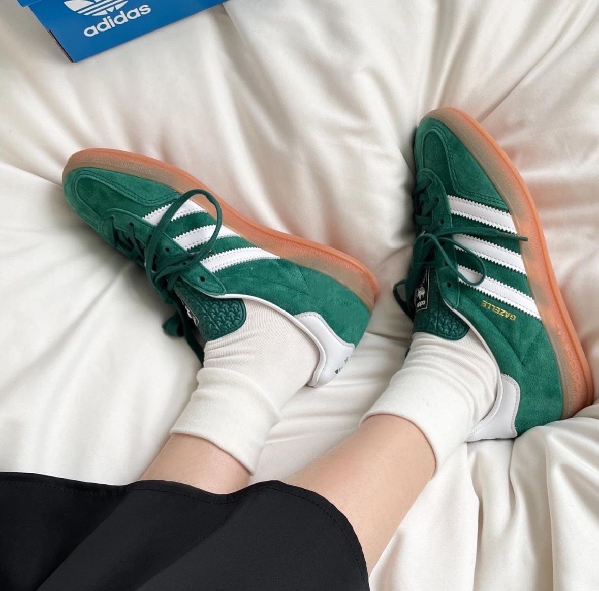 Adidas Originals Gazelle 森林綠 淺綠 麂皮 焦糖底 復古 德訓鞋 T頭鞋 IG1596/預購