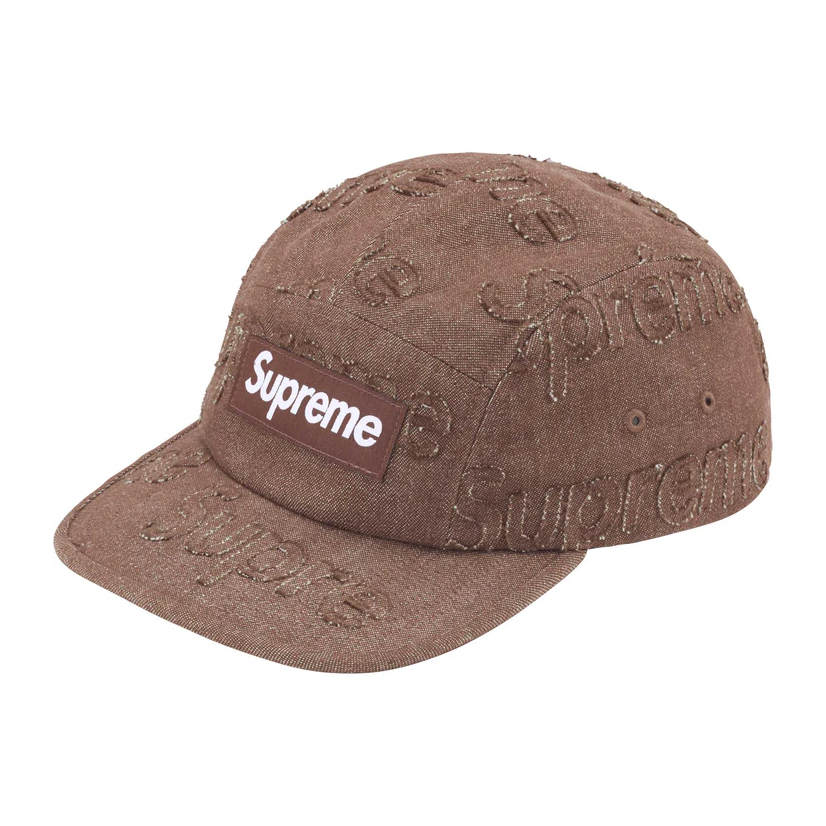 SUPREME LASERED DENIM CAP BOX LOGO 牛仔 丹寧 滿版 刺繡 五分割帽 粉紅/棕/海軍藍-FW24H25