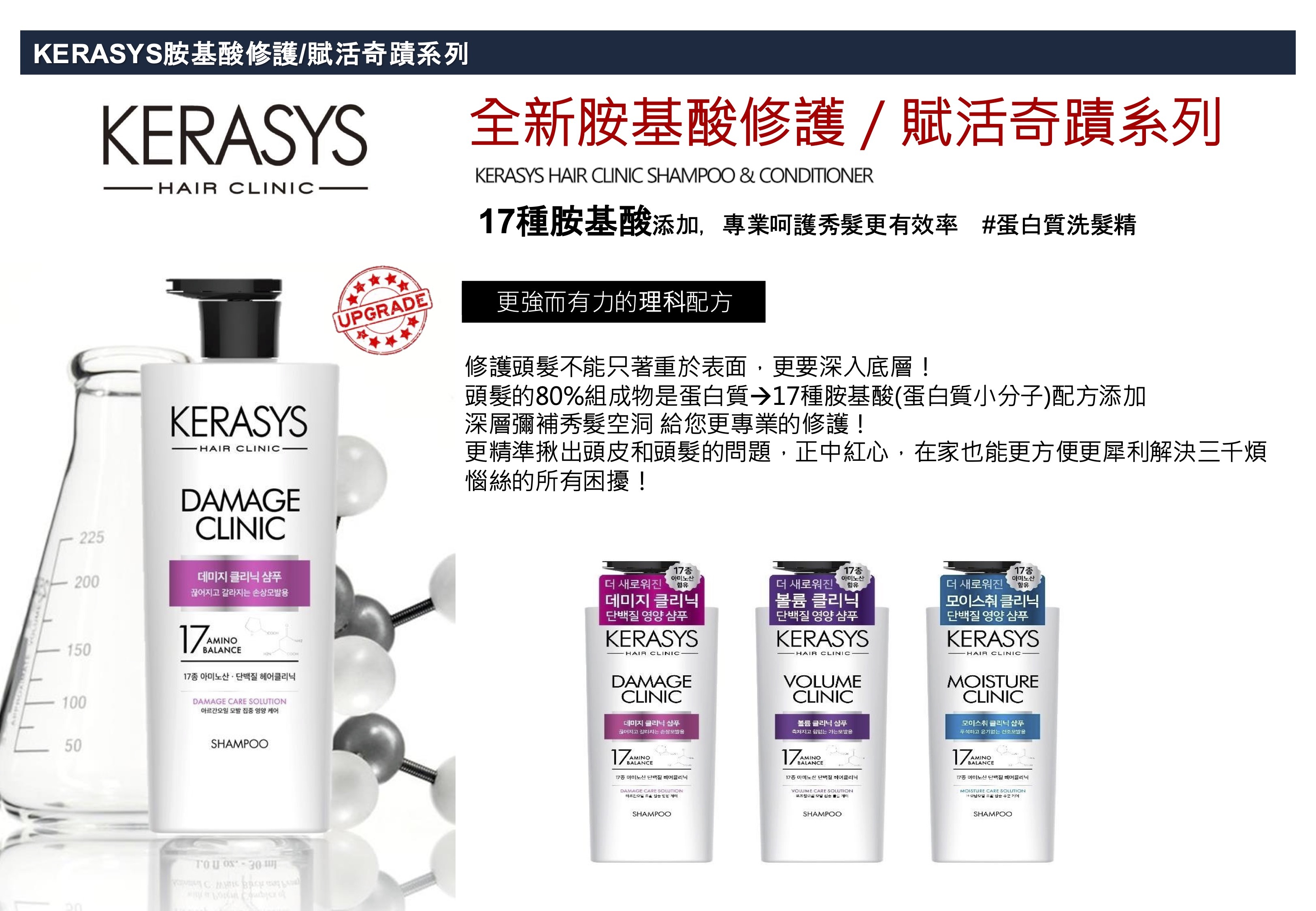 (箱購)KeraSys 可瑞絲 胺基酸賦活奇蹟洗髮精-毛躁乾枯髮/染燙受損髮/細軟扁塌髮 600ML（12瓶/箱）