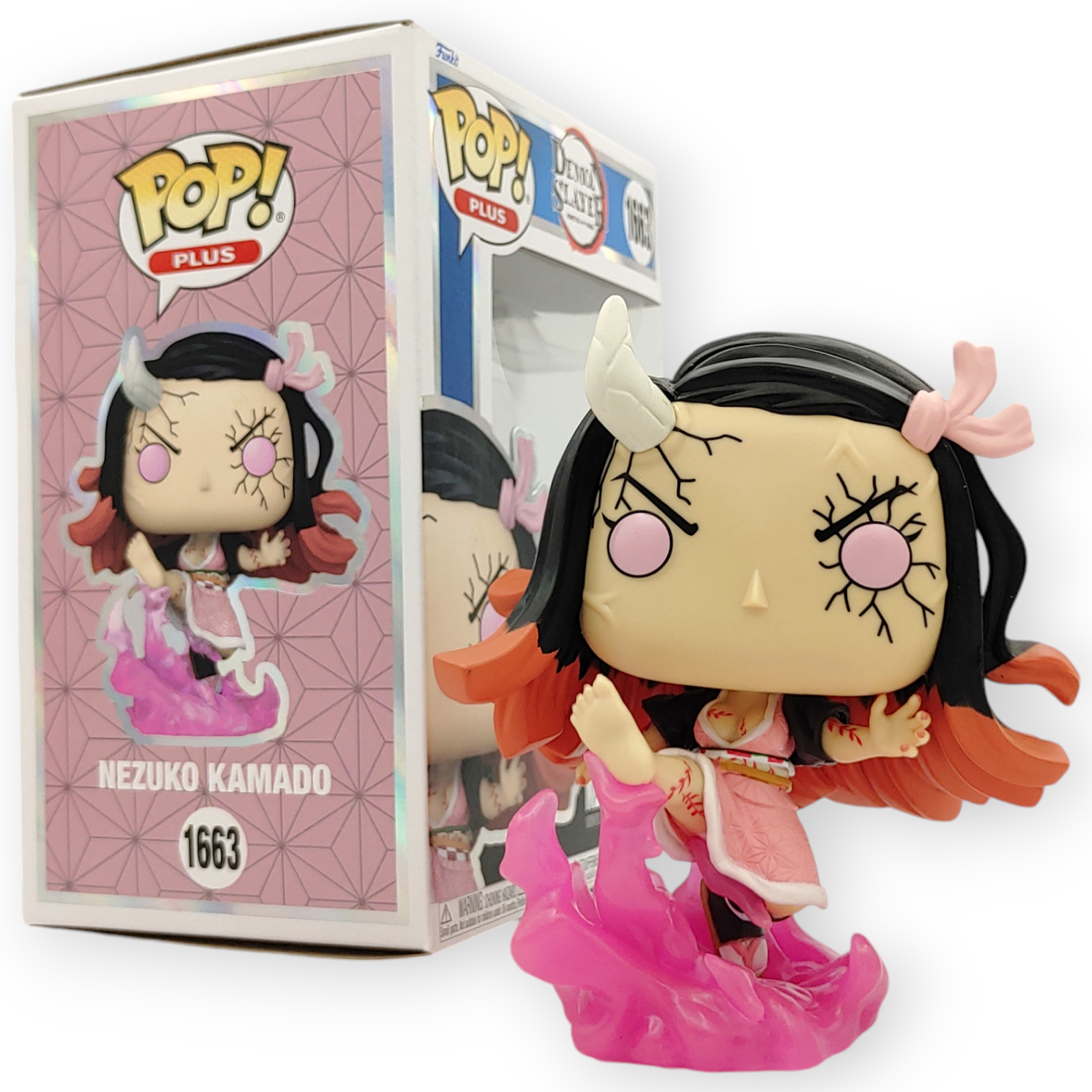 FUNKO POP PLUS<鬼滅之刃>竈門禰豆子_惡鬼化_飛踢(夜光版)-No.1663