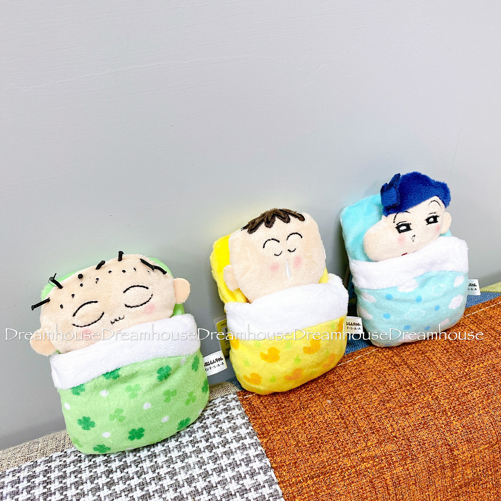 蠟筆小新 阿呆 風間 正男 寶寶睡覺系列 寶寶造型 絨毛娃娃 吊飾娃娃 珠鍊吊飾 玩偶 鑰匙圈