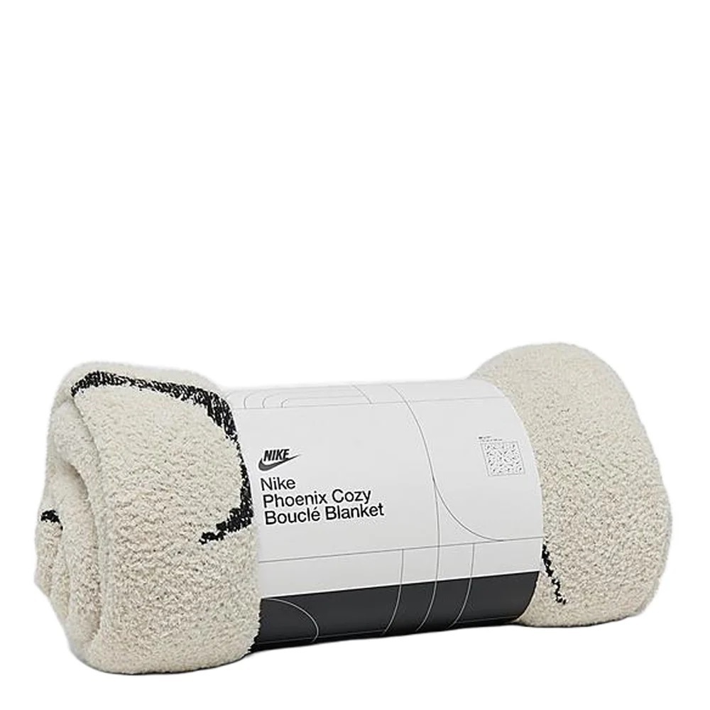 NIKE PHOENIX COZY BOUCLE BLANKET 滿版 針織毛毯 米白黑勾-HQ6917-118
