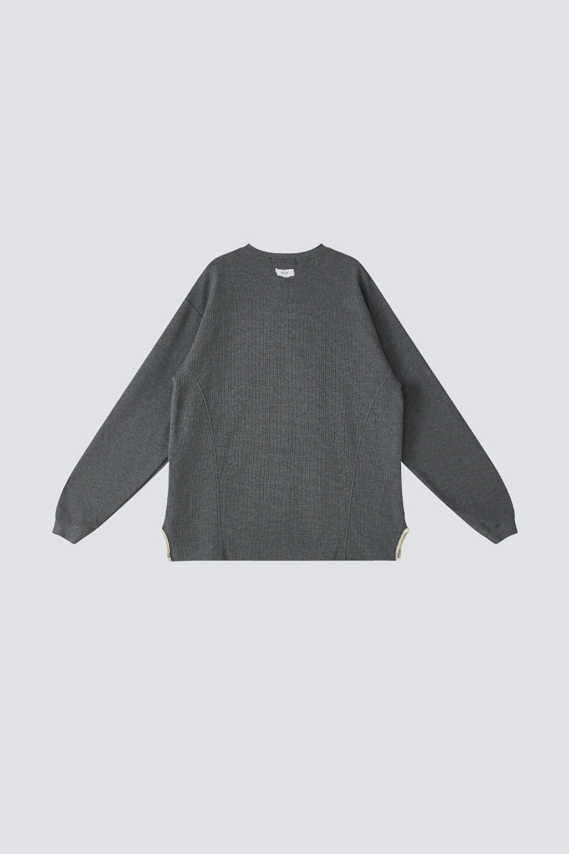 Waffle Long Sleeve Henley Tee｜Black｜Hong Kong Original Design