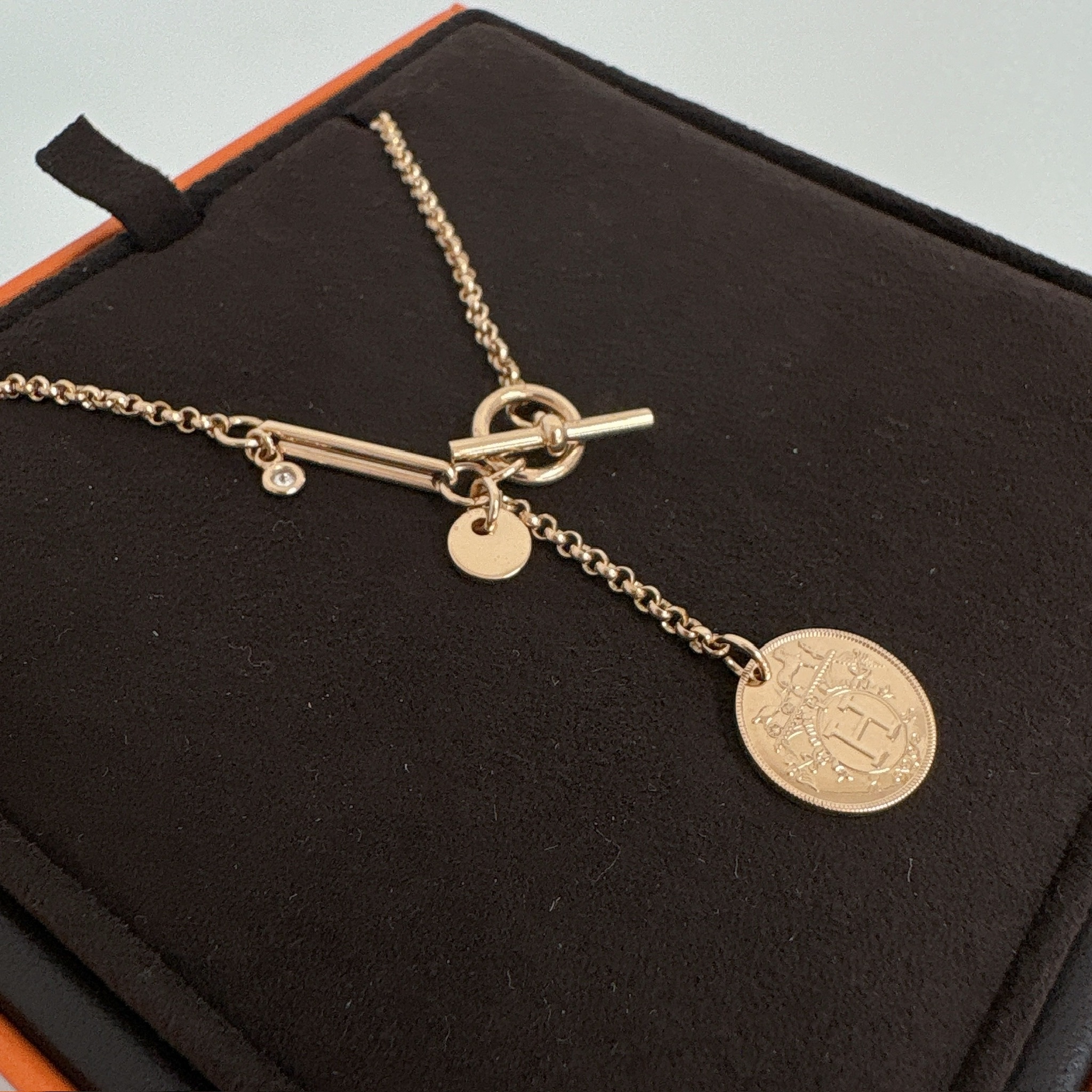 Hermes Ex-Libris pendant - Rose Gold