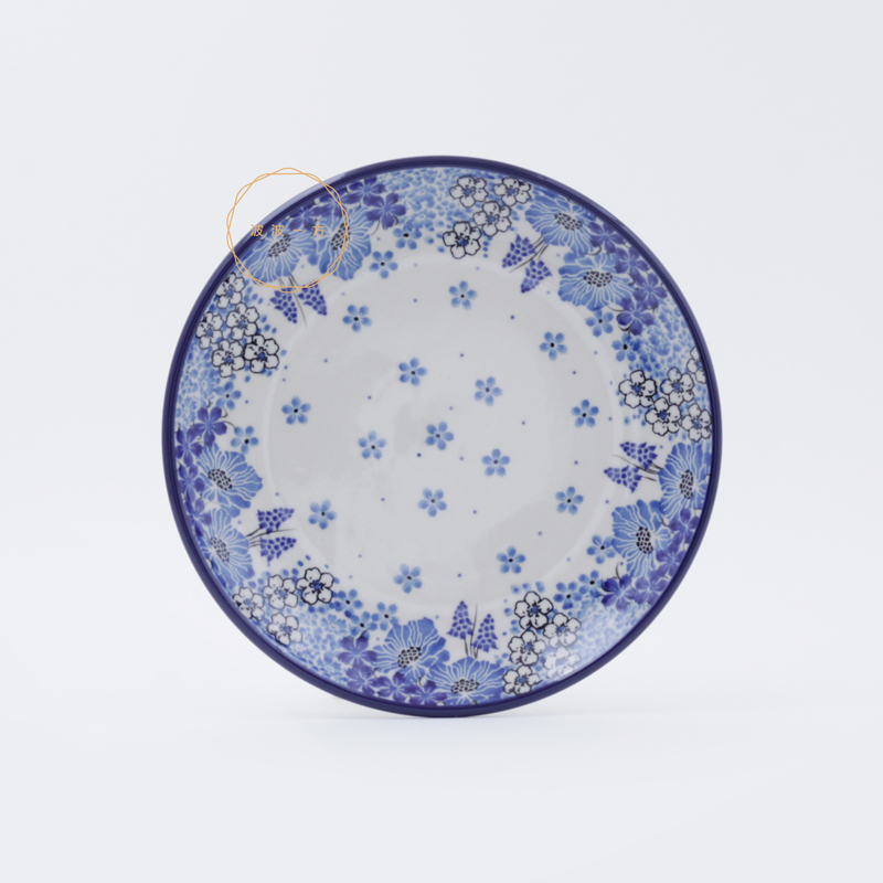 圓盤-Ø17.5cm-藍色紛花