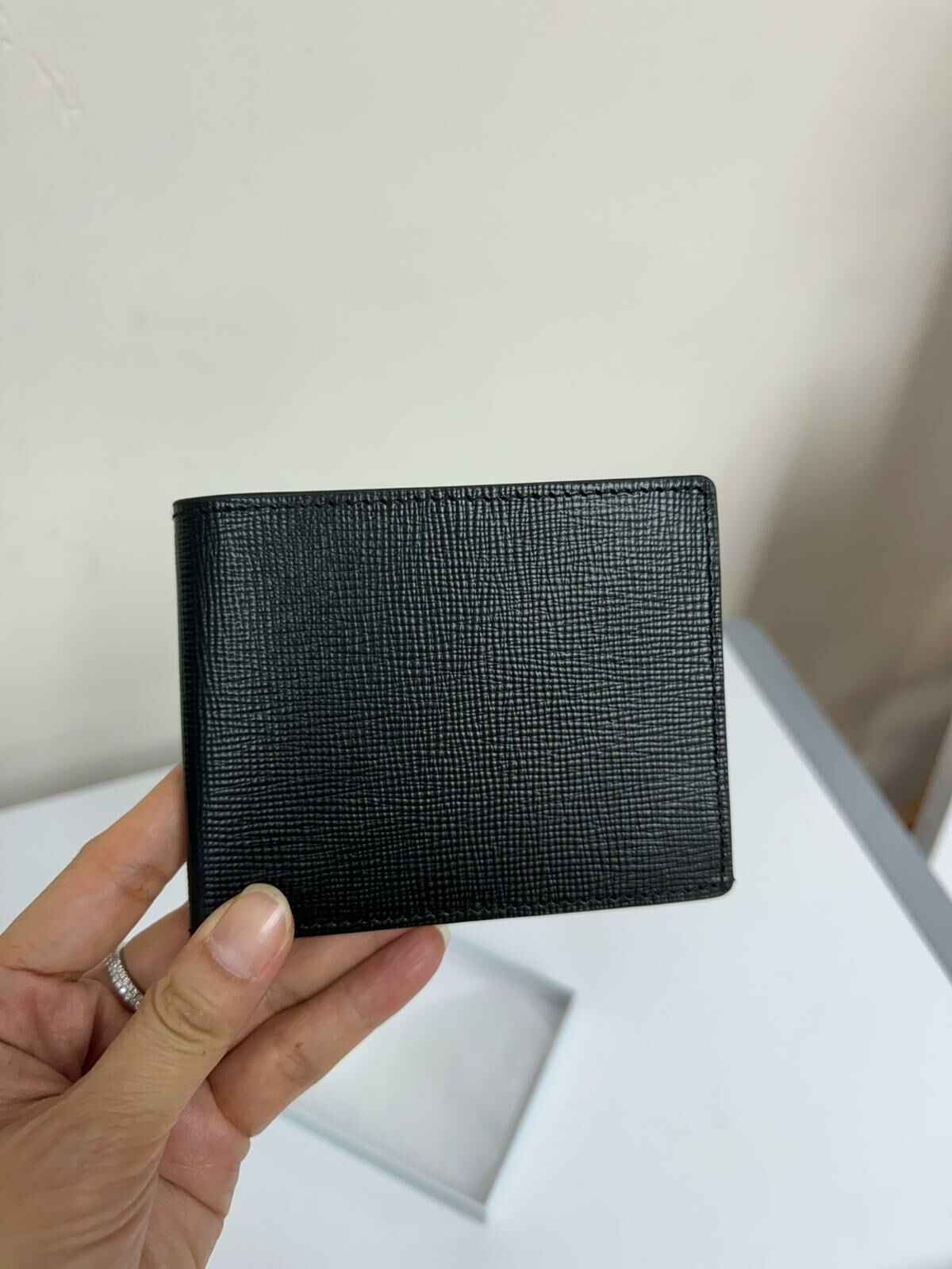 意大利男裝真皮錢包 黑色