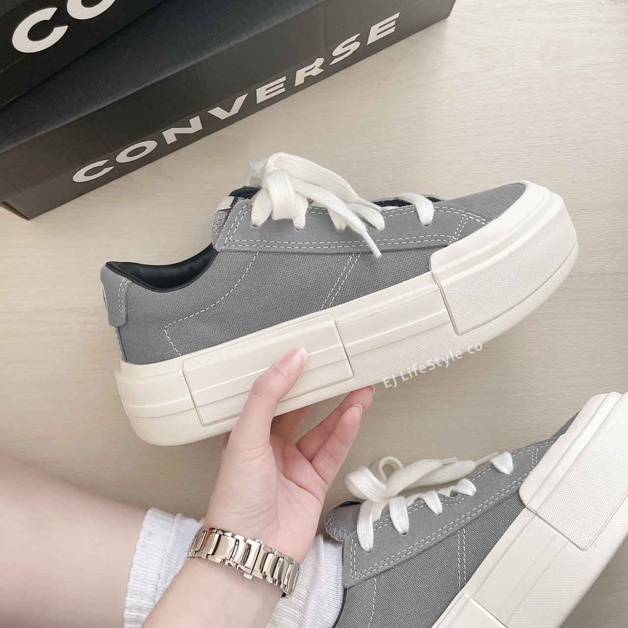 CONVERSE ALL STAR CRUISE UU鞋 低筒 厚底 增高 解構 奶油底 淺灰 男女鞋 A12317C / 現貨