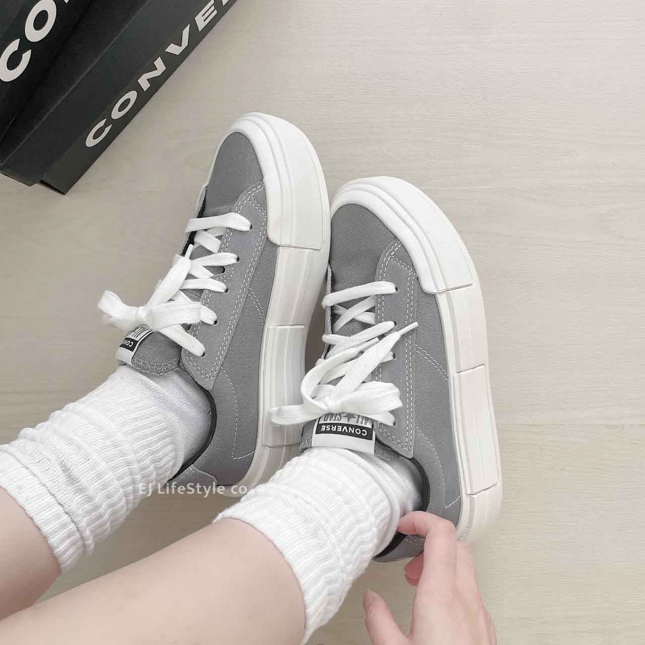 CONVERSE ALL STAR CRUISE UU鞋 低筒 厚底 增高 解構 奶油底 淺灰 男女鞋 A12317C / 現貨