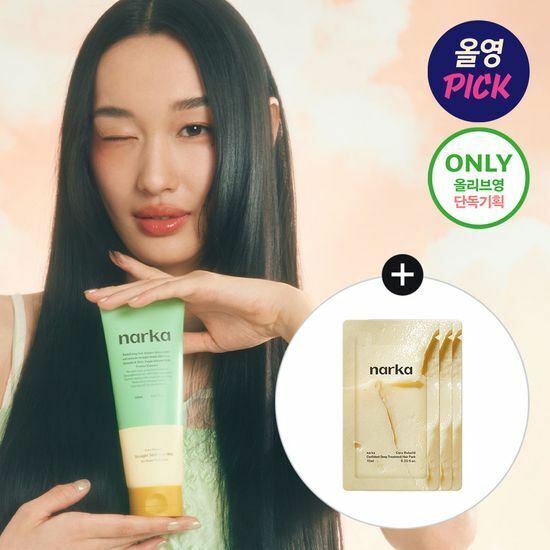 《Olive young連線》narka Straight Slick Hair Milk 150ml Set (+Hair Pack 10ml*3ea)