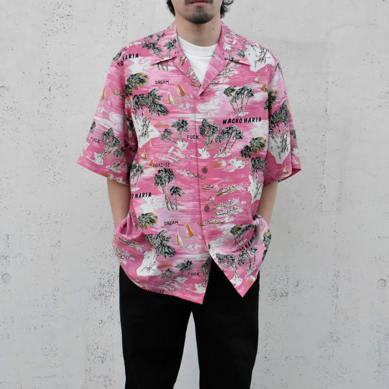 MINEDENIM x WACKO MARIA HAWAIIAN SHIRT S/S - PINK PRE ORDER ITEM (預訂中)