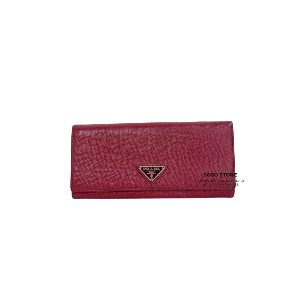 Prada Long Wallet - Red / Gold