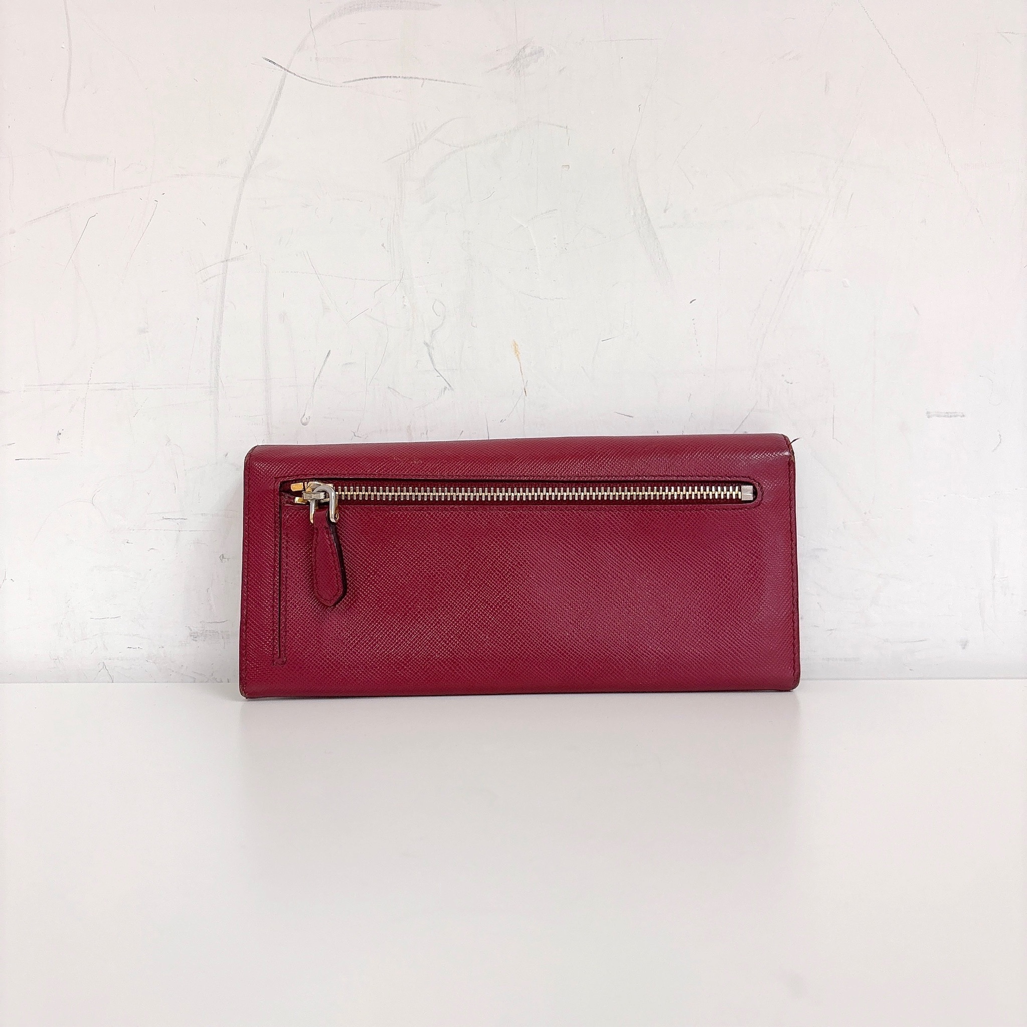 Prada Long Wallet - Red / Gold