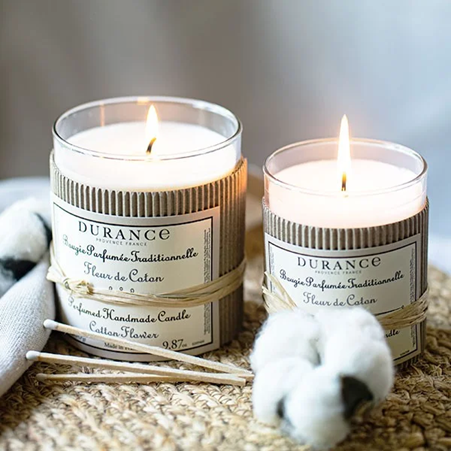1DU1102-001 DURANCE 手工精油蠟燭280g 棉花田 #046248 (D-EU-E)