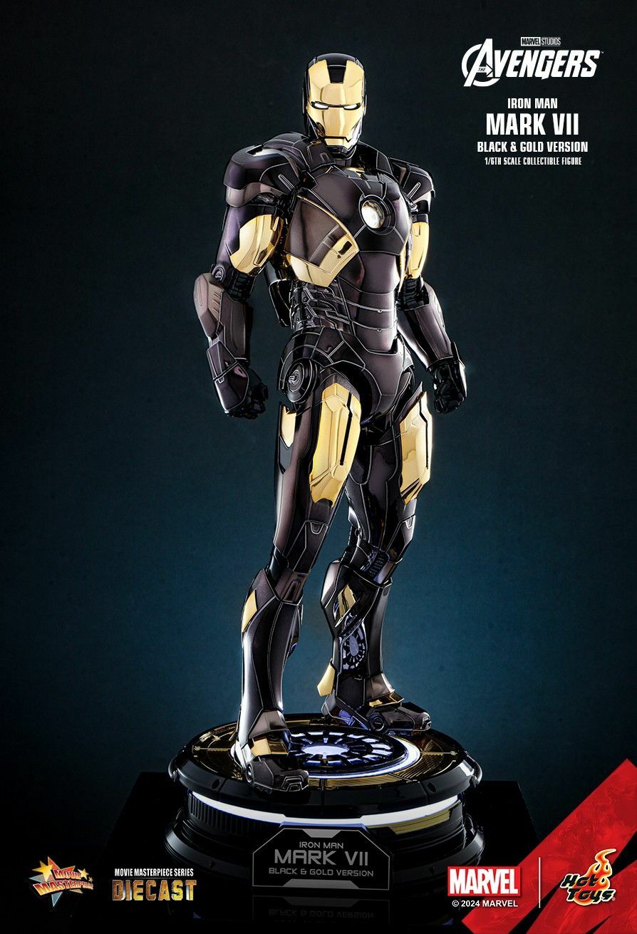 Hot Toys MMS741-D61 1:6 Figure 合金《鋼鐵人》Mark 7 黑金電鍍限定版h