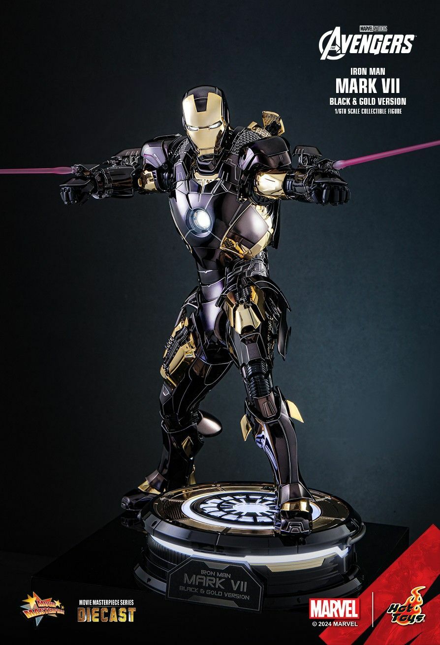 Hot Toys MMS741-D61 1:6 Figure 合金《鋼鐵人》Mark 7 黑金電鍍限定版h