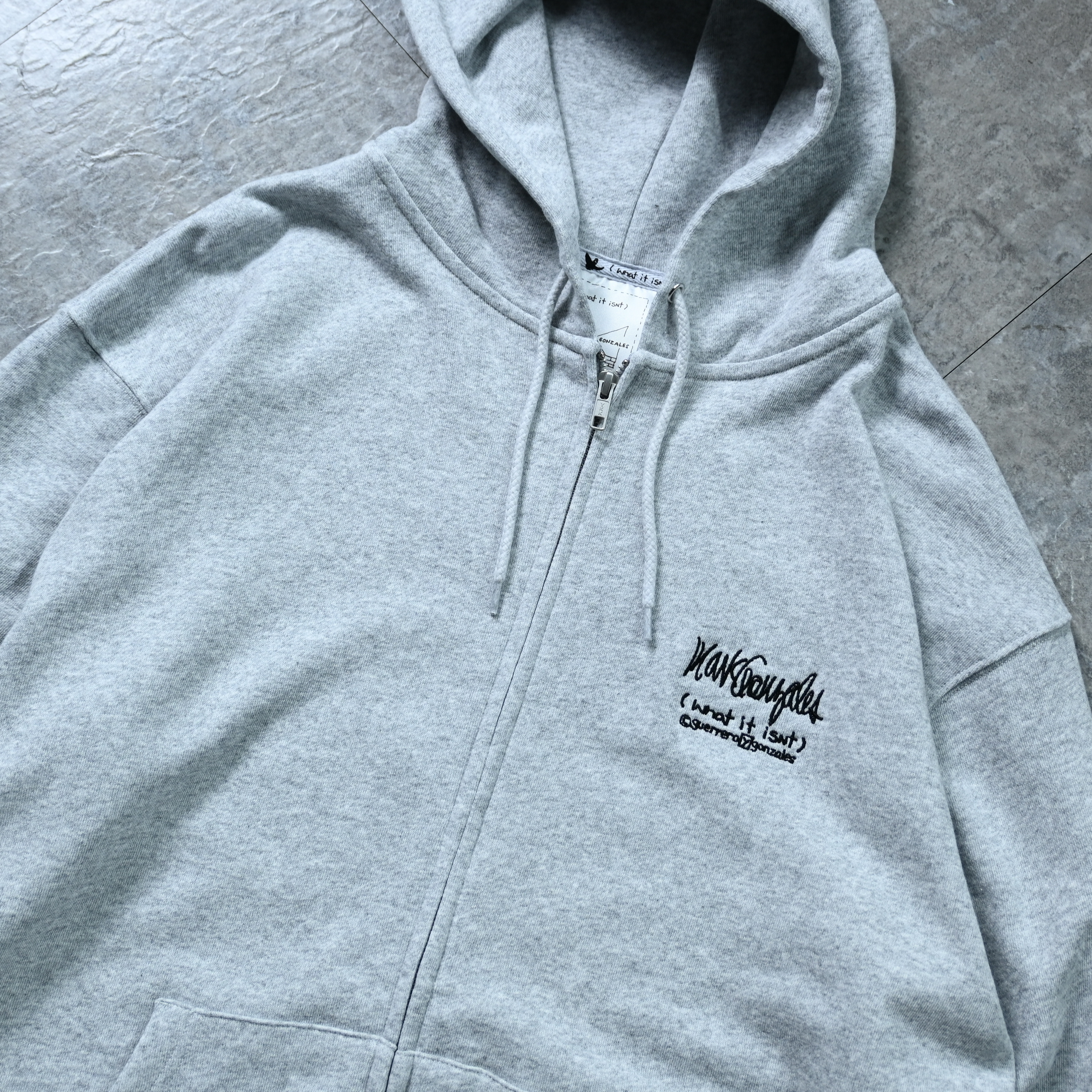 [MARK GONZALES]★24FW★WOMENS CROPPED ZIP-UP KNIT HOODIE WOMENS CROPPED ZIP-UP KNIT HOODIE - L/GREY - 마크곤잘레스