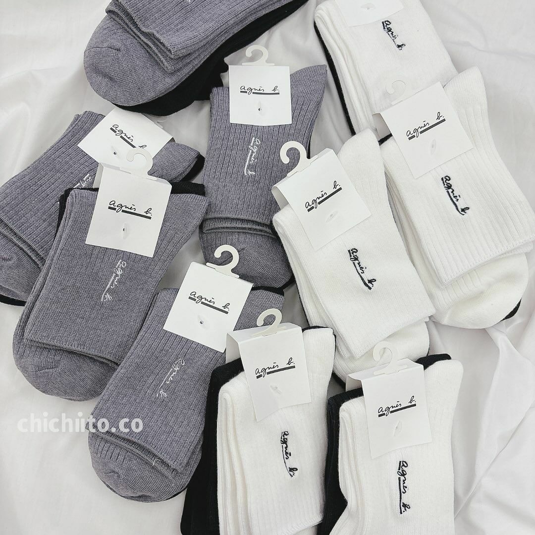 agnes b. socks black white sport