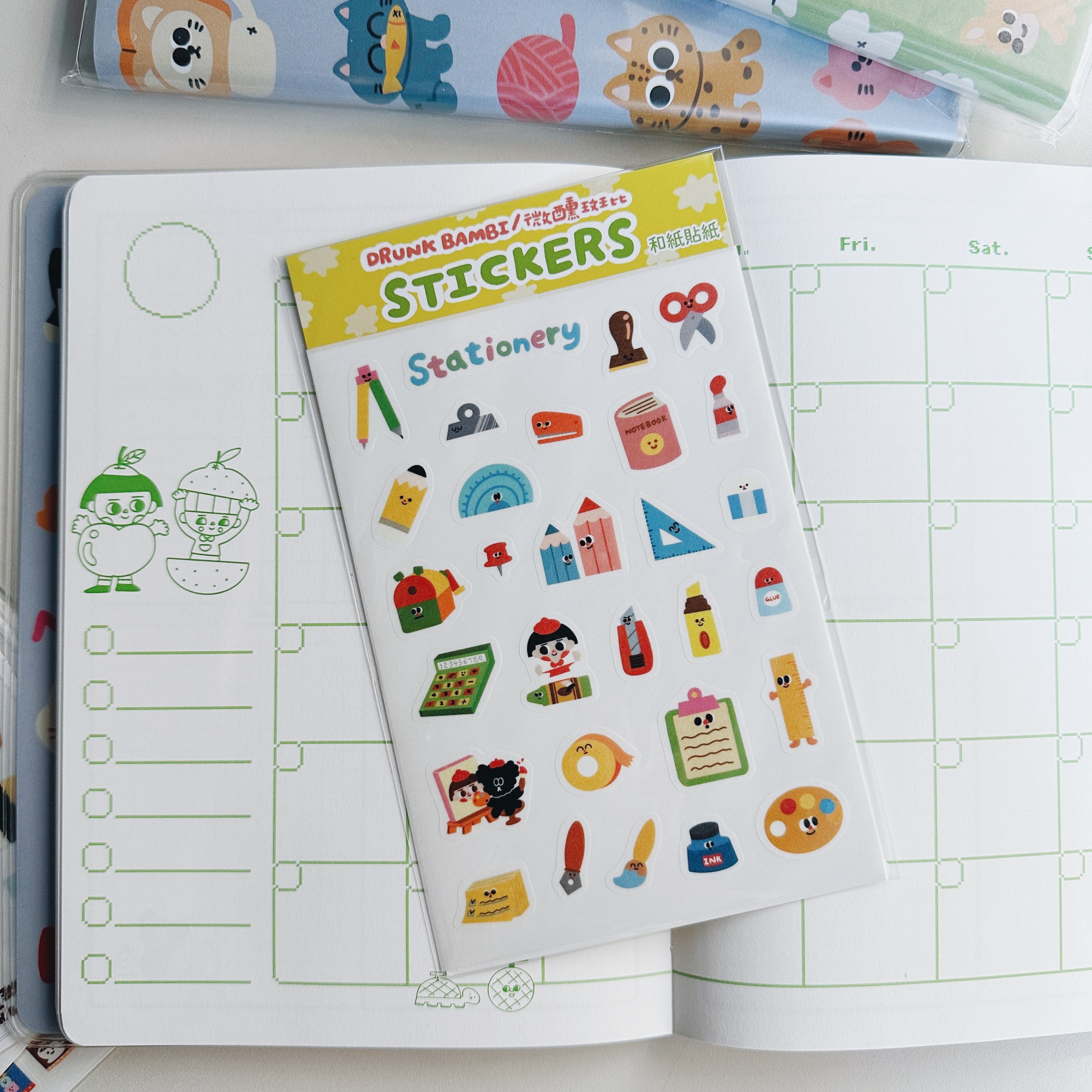 文具 和紙小貼紙 手帳貼紙｜微醺斑比
