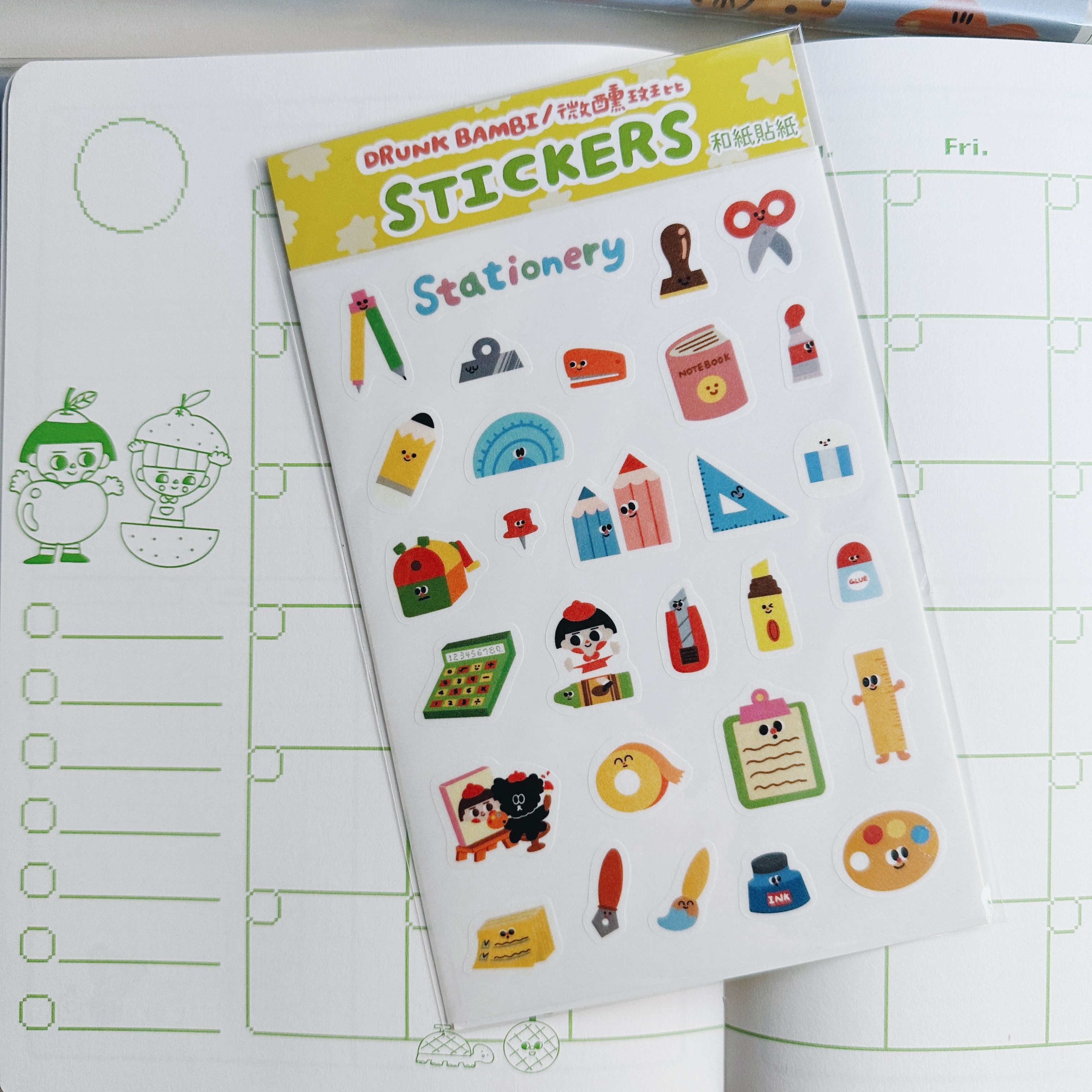 文具 和紙小貼紙 手帳貼紙｜微醺斑比