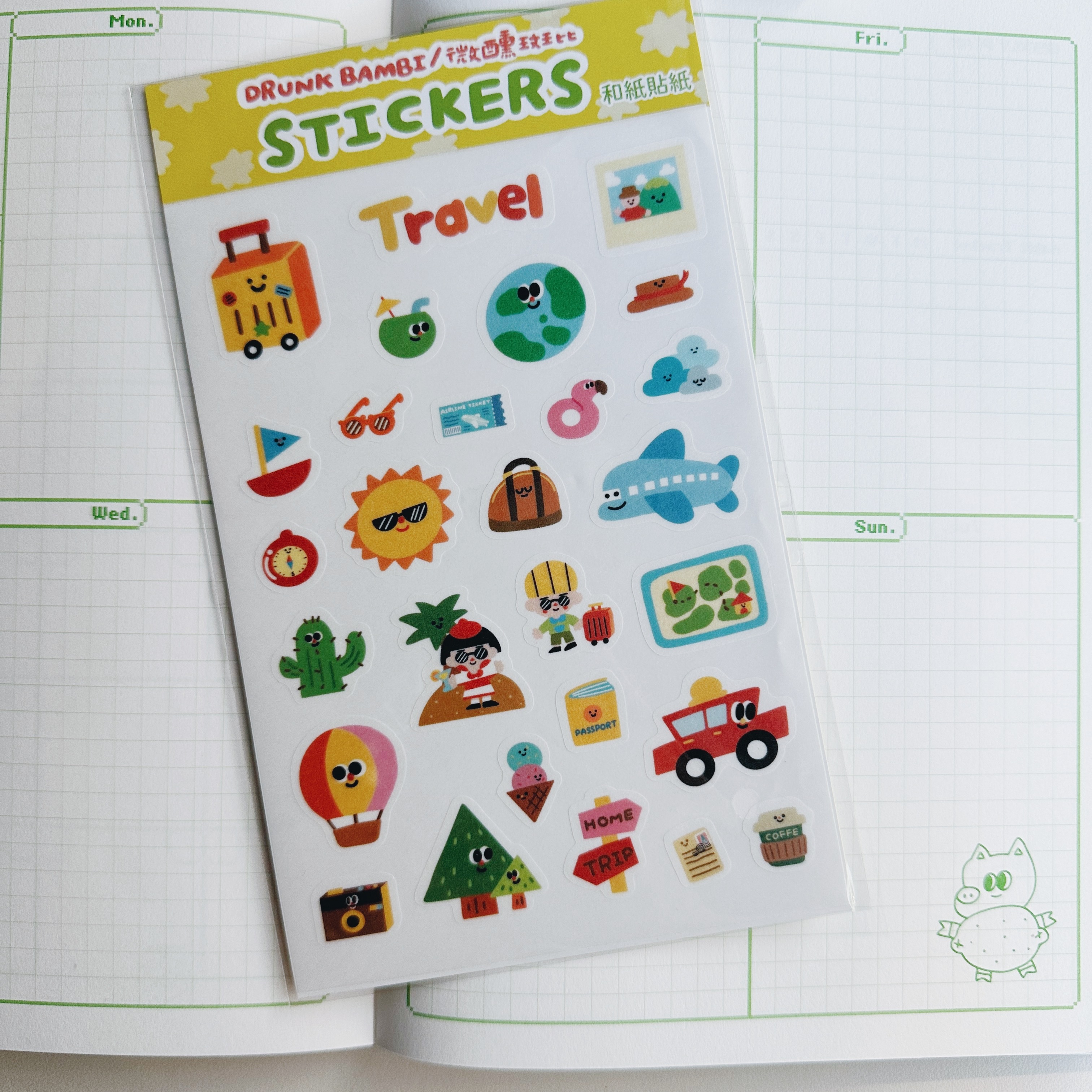 旅行 和紙小貼紙 手帳貼紙｜微醺斑比