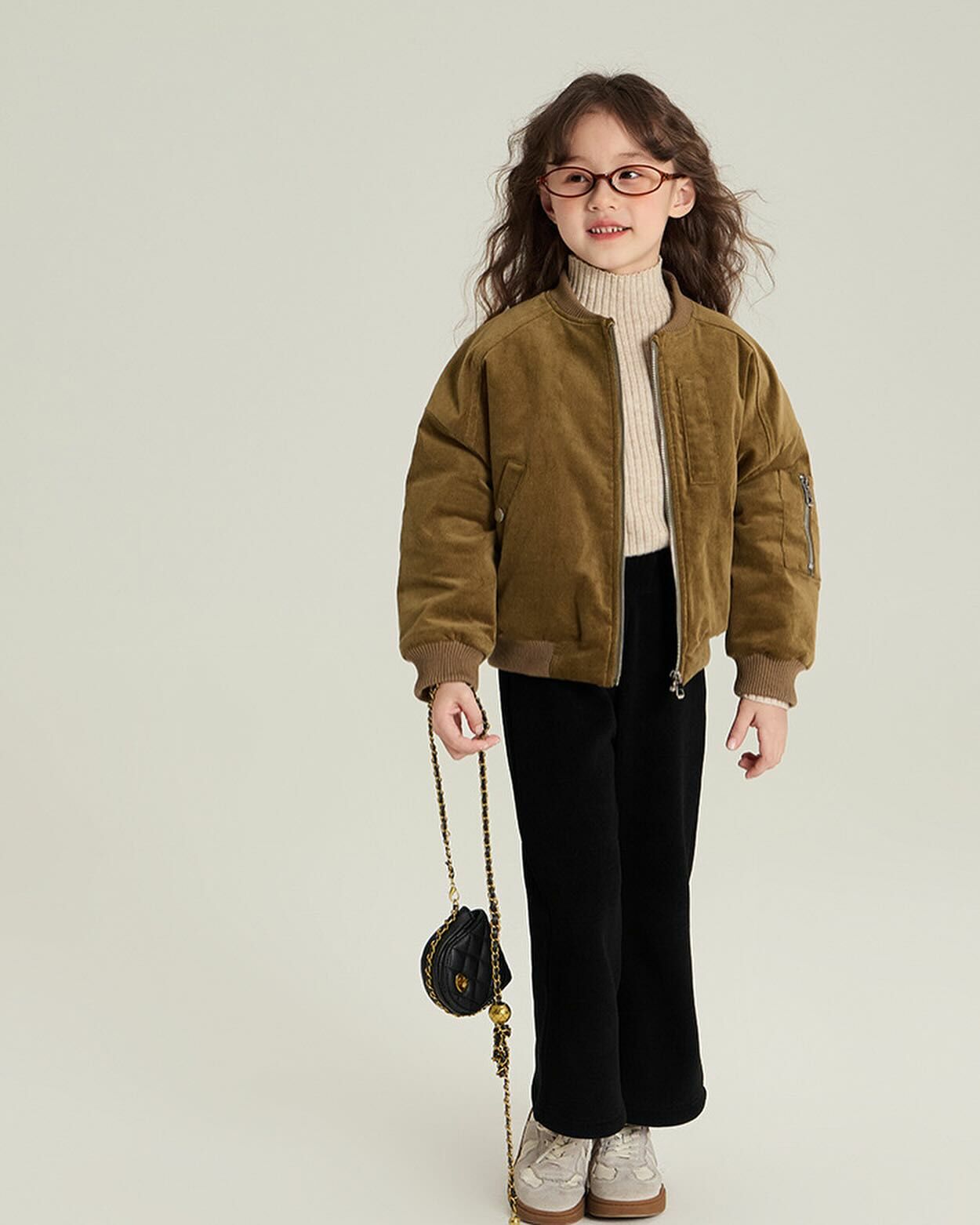 一體絨小標喇叭褲