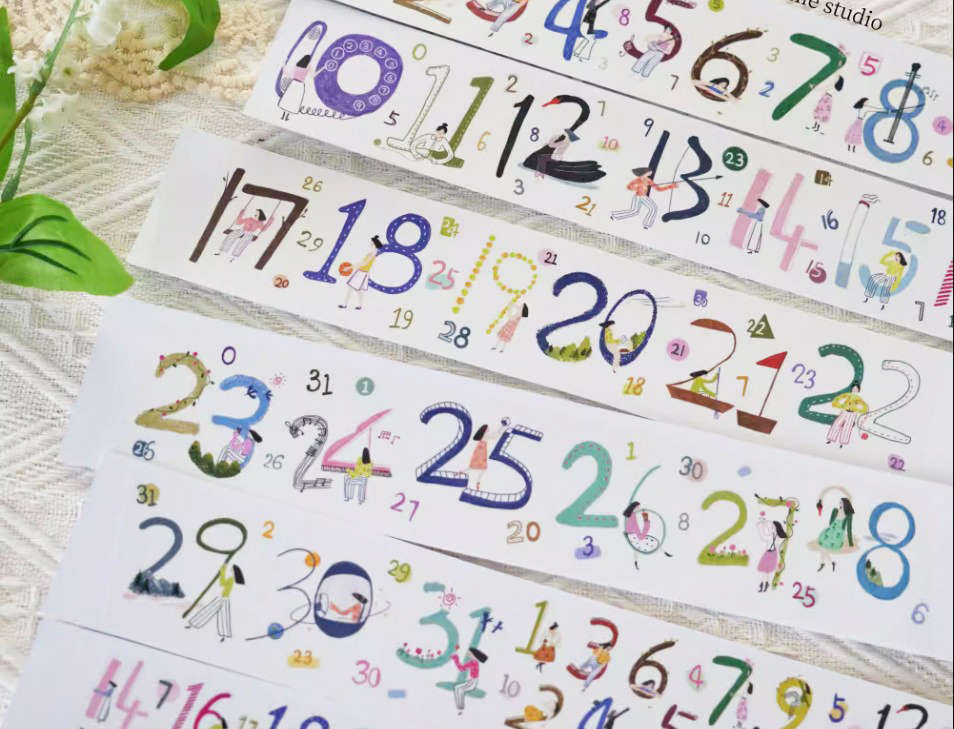 Wanle Studio - Girls Number Washi Tape