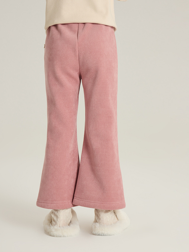 一體絨小標喇叭褲