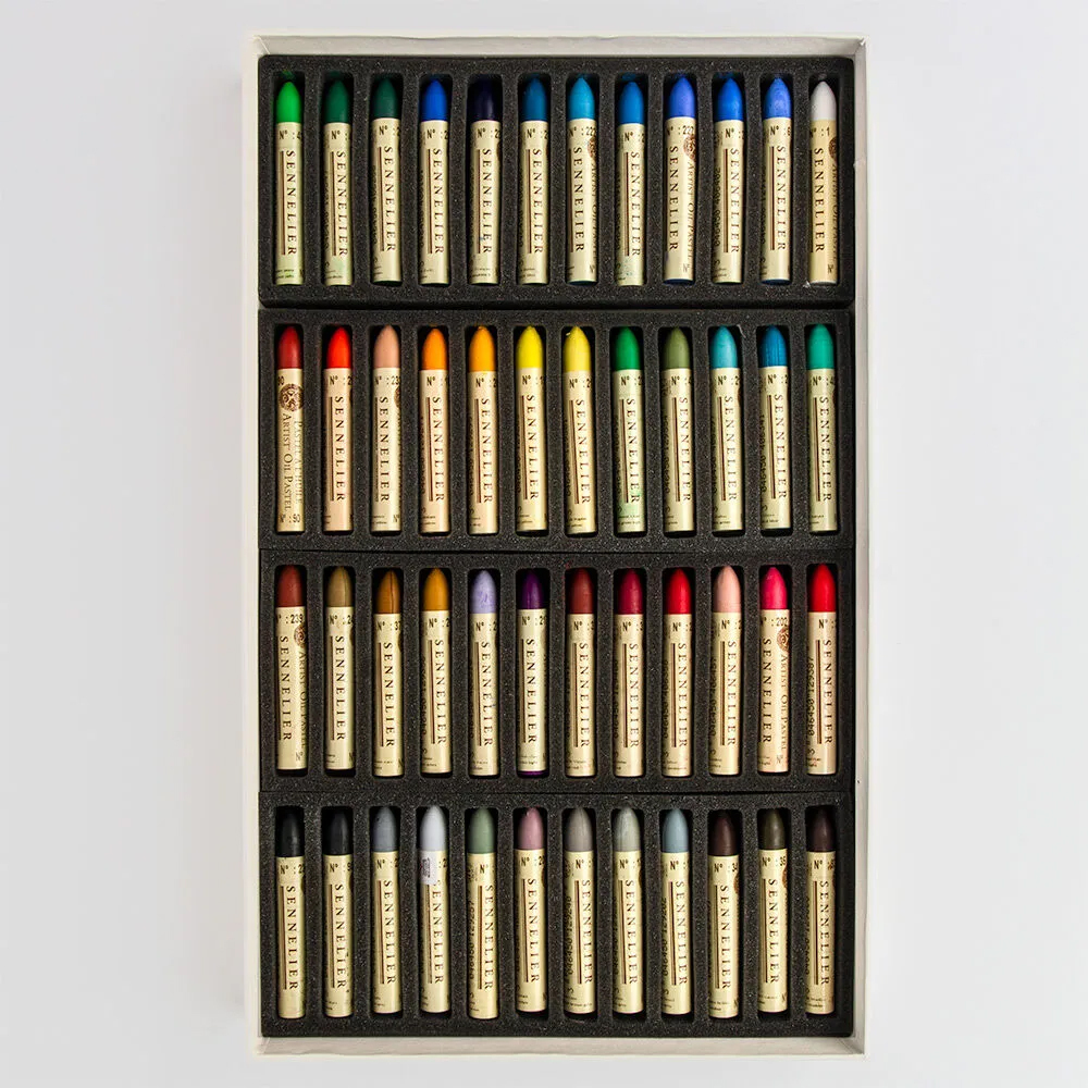 法國Sennelier申內利爾｜油性粉彩Oil Pastel 盒裝 48色 綜合