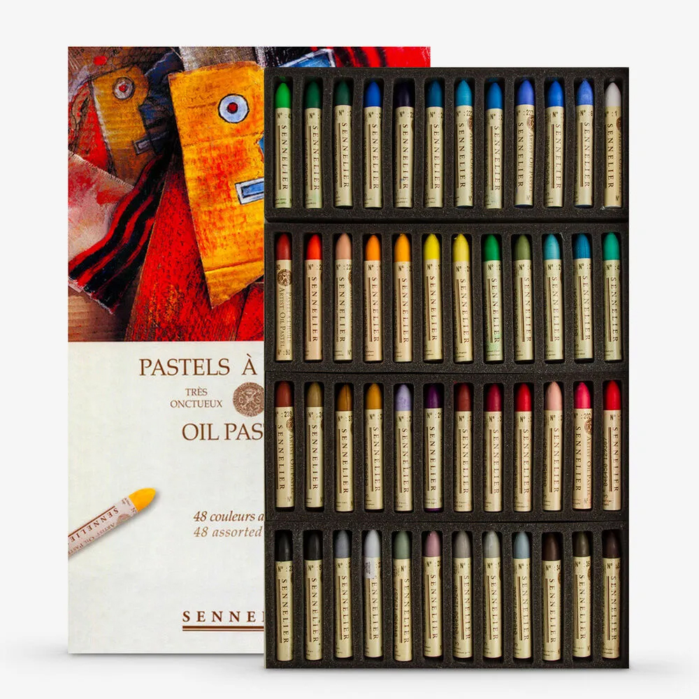 法國Sennelier申內利爾｜油性粉彩Oil Pastel 盒裝 48色 綜合
