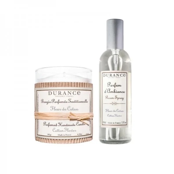 1DU1102-026 DURANCE 聖誕限定套裝 蠟燭180g及居家香氛100ml 棉花田 #070457 (D-EU-E)