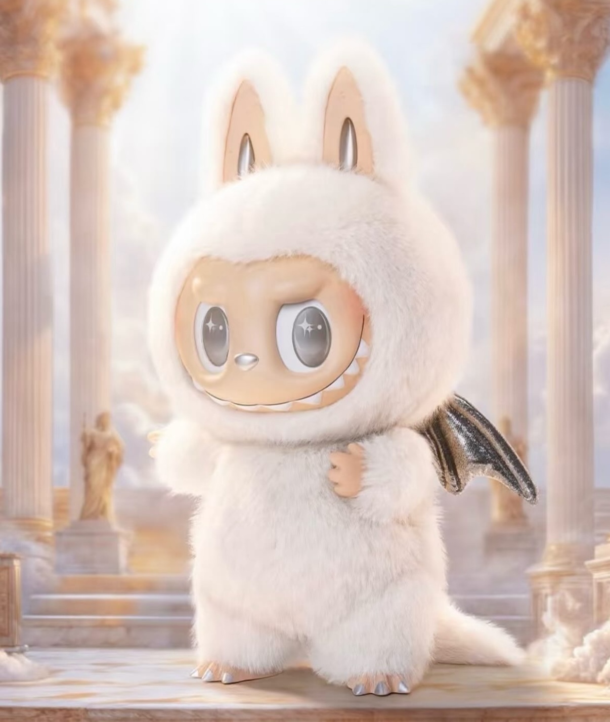 POPMART The Monsters Angel In Clouds Zimomo 天使 白色 白銀色 糖膠毛絨公仔 58公分/預購