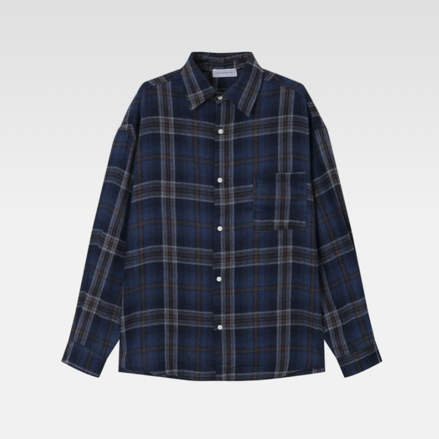 格仔長袖恤衫 CONCRETE-002S