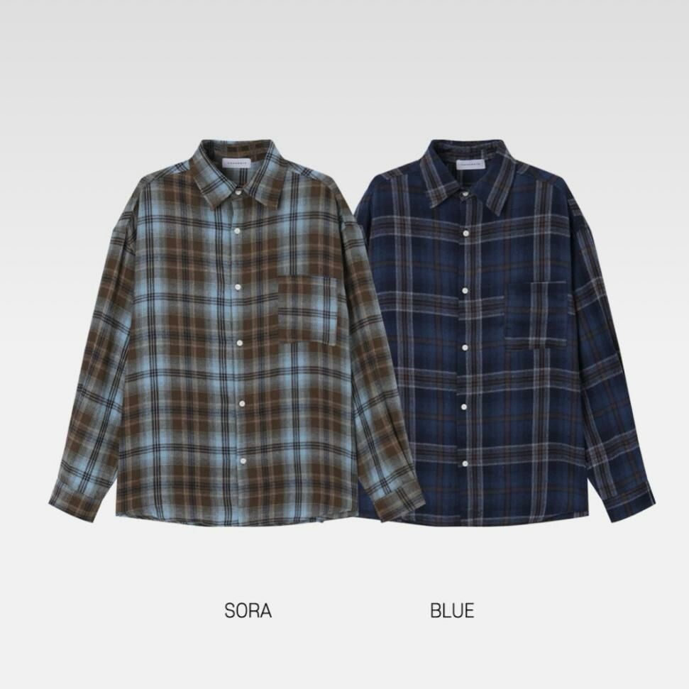 格仔長袖恤衫 CONCRETE-002S