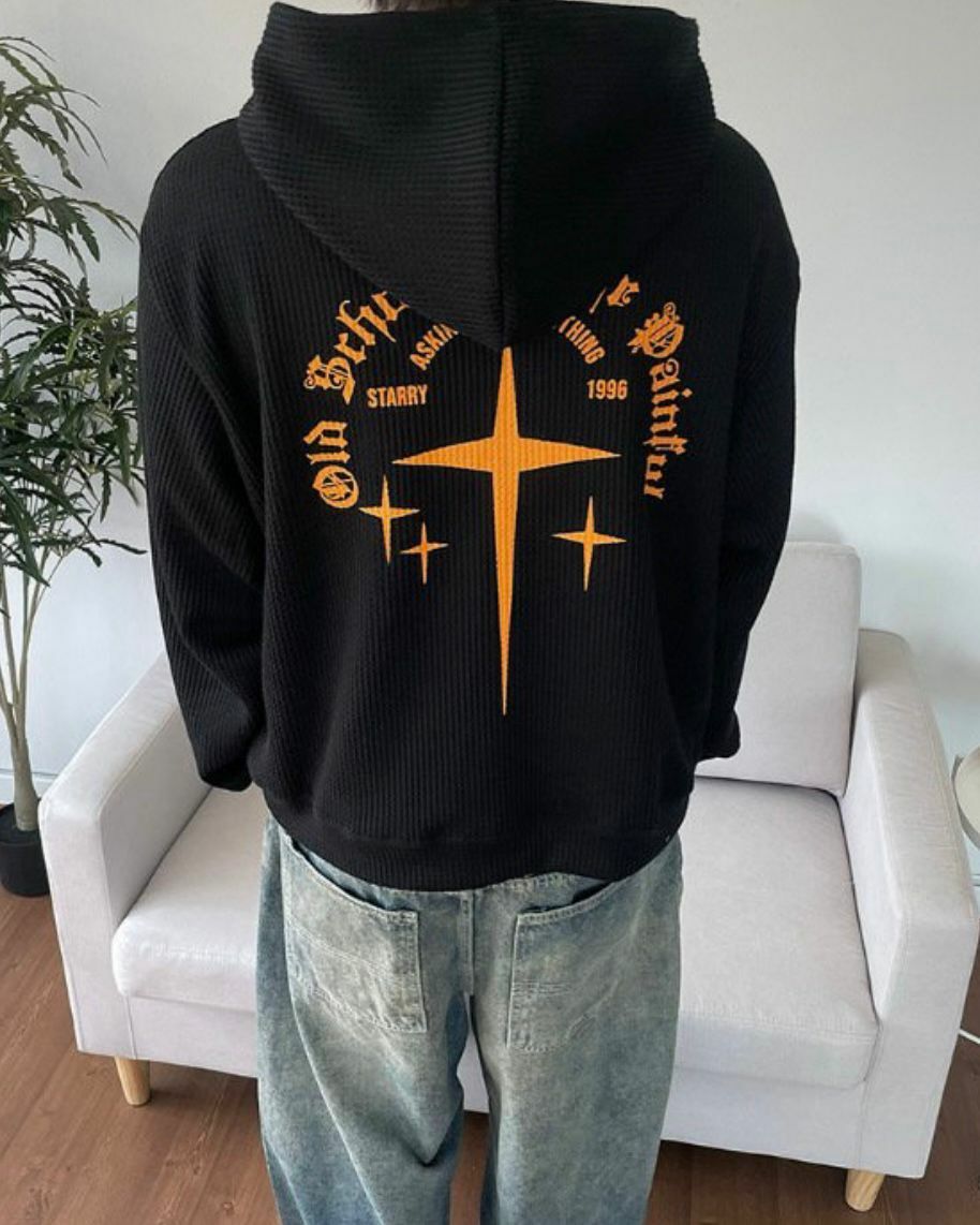 英文字圖案連帽拉鍊外套 CONCRETE-010JK