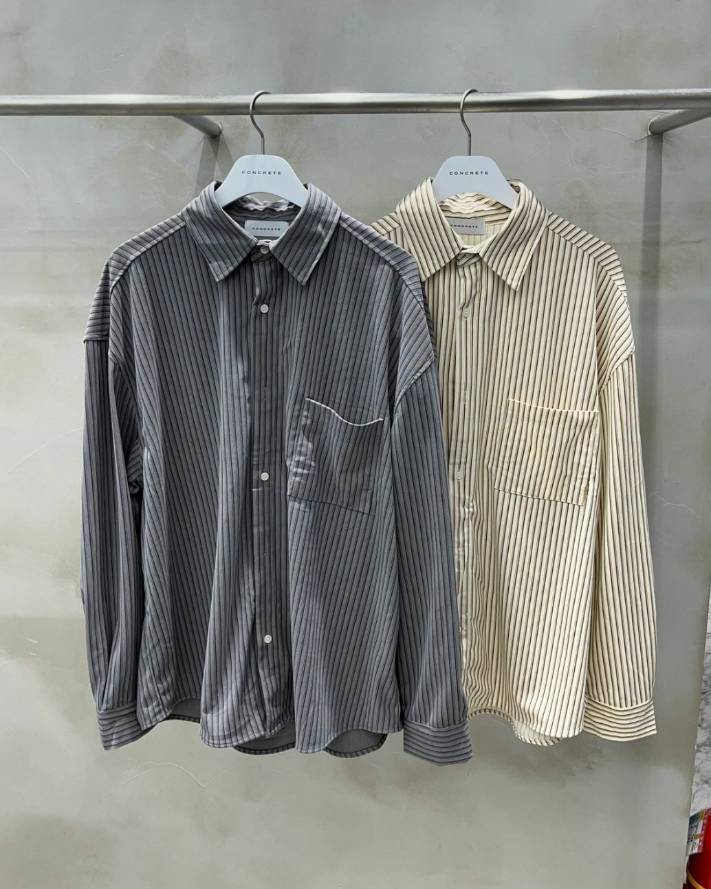 直紋長袖恤衫 CONCRETE-011S