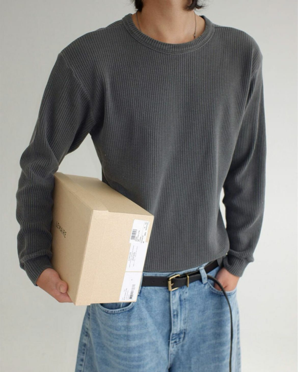 淨色暗紋長袖衫 CONCRETE-012T