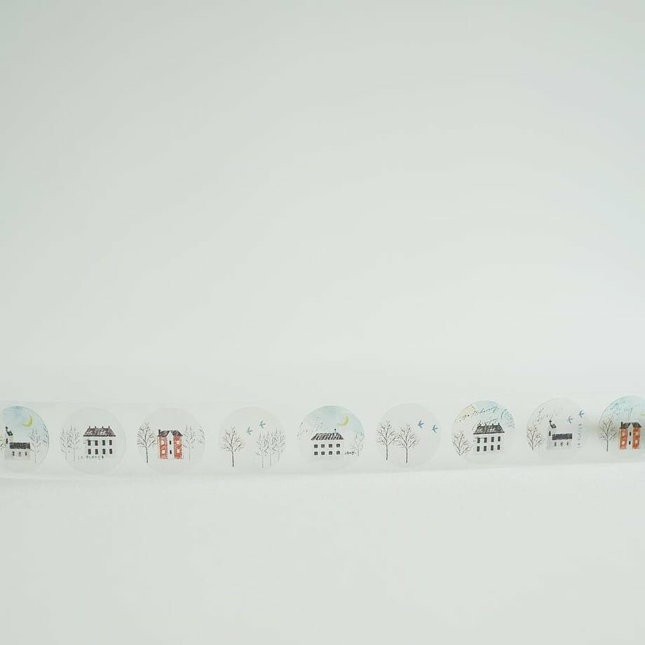 城鎮_滾筒貼紙 PET透明貼紙捲 P-002｜日本 yohaku