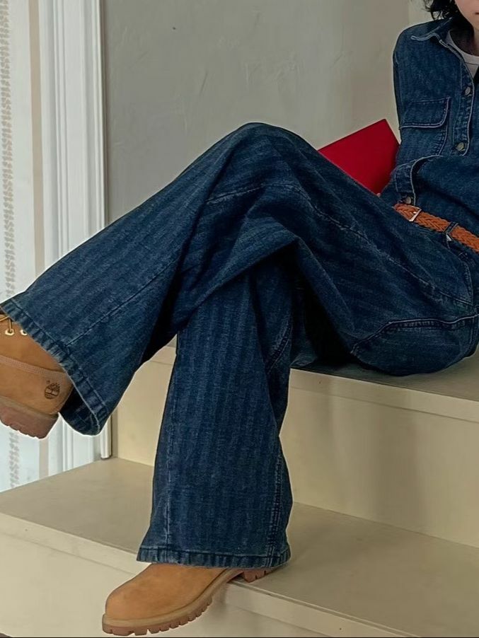 暗直紋鬆身牛仔褲 GAME-05GARMENTS-002P