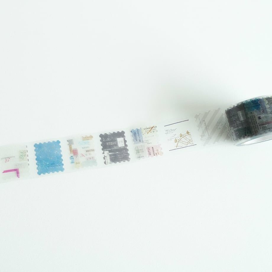 郵票_滾筒貼紙 PET透明貼紙捲 P-006｜日本 yohaku