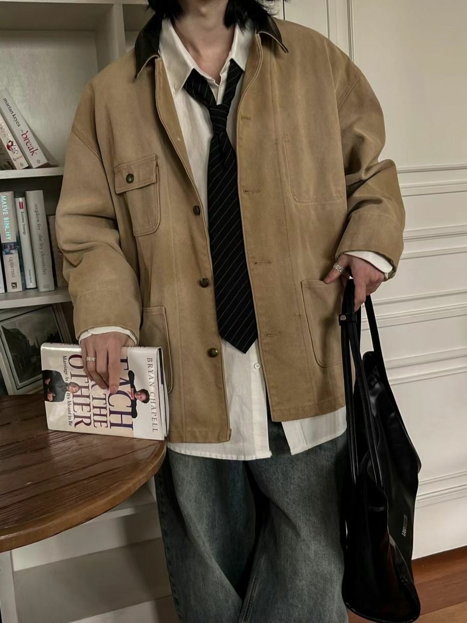 拼皮領恤衫外套 GARMENTS-005JK