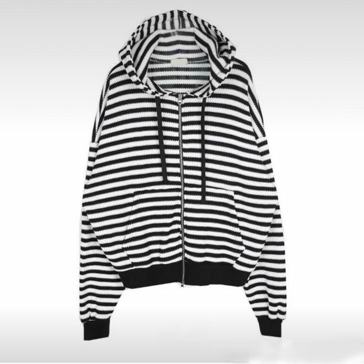 橫間連帽拉鍊外套 GARMENTS-008JK