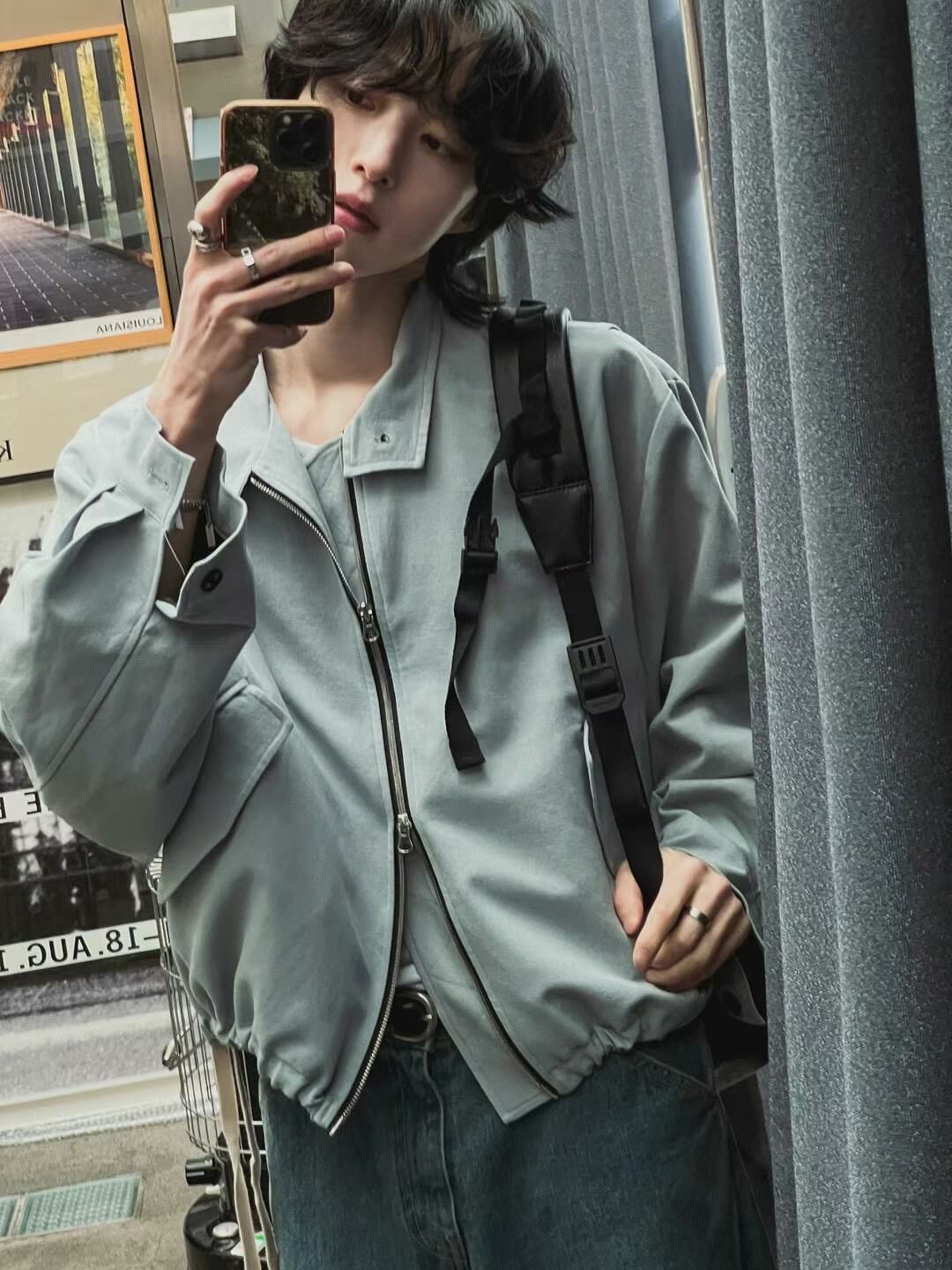 淨色企領拉鍊外套 GARMENTS-009JK