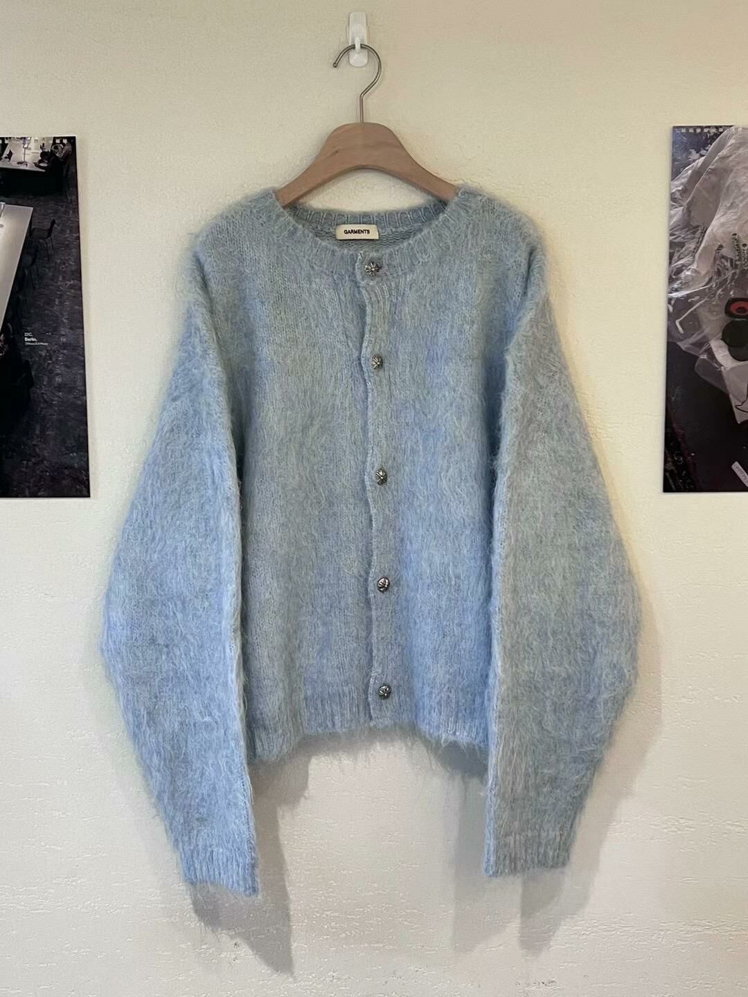 淨色圓領開胸針織外套 GARMENTS-013JK