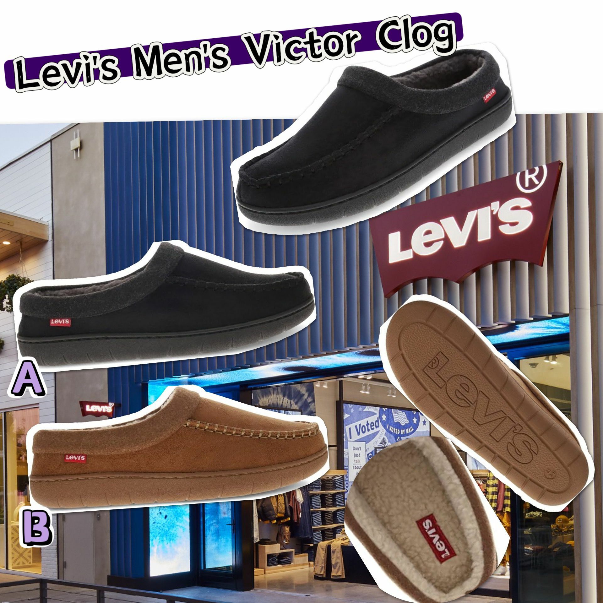 【預購】Levis Victor Clog G110131 毛毛男拖鞋