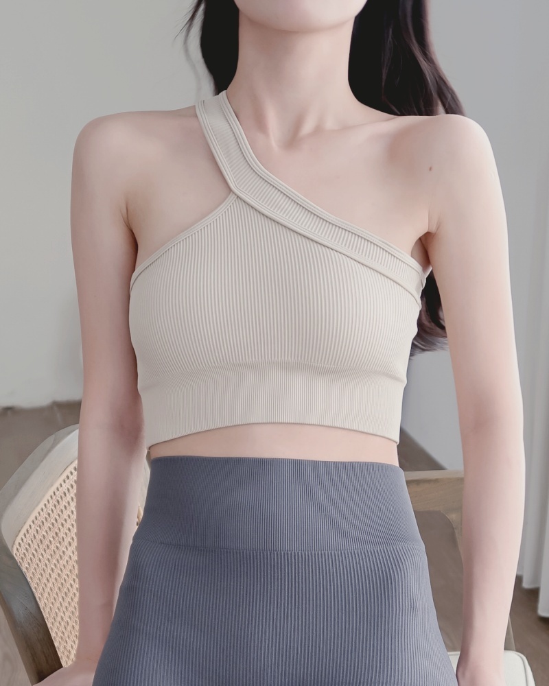 Athena bratop 女神單肩運動背心 / 奶茶色