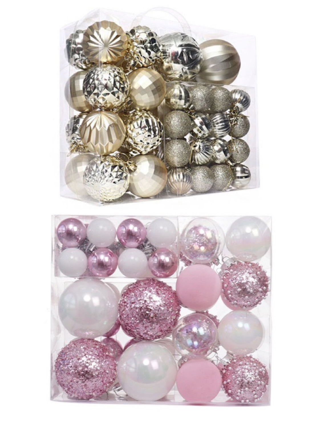 綜合異材質聖誕裝飾球(46入)